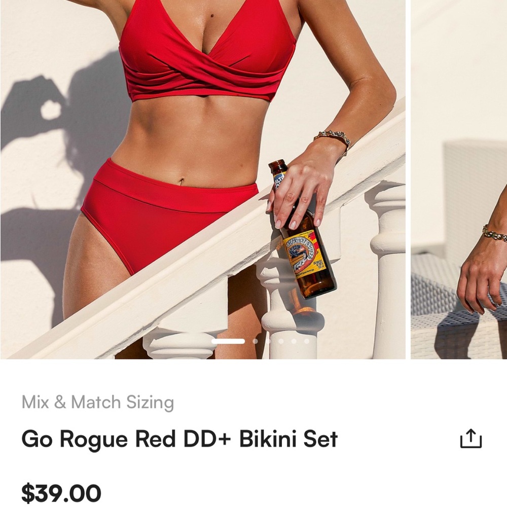 Cupshe Go rogue Red Bikini top